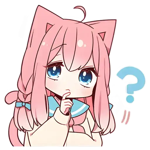 Розовая кошка-тян preview