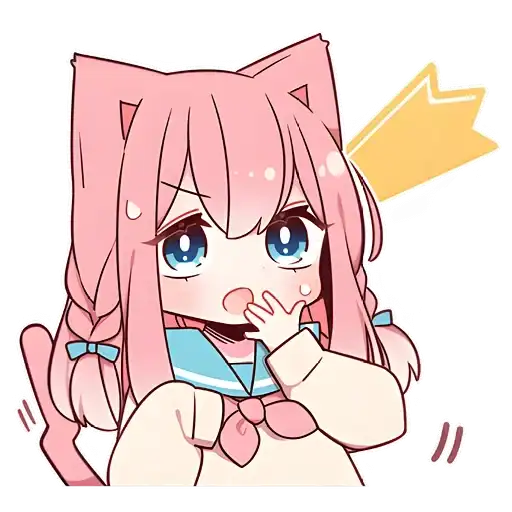 Розовая кошка-тян preview